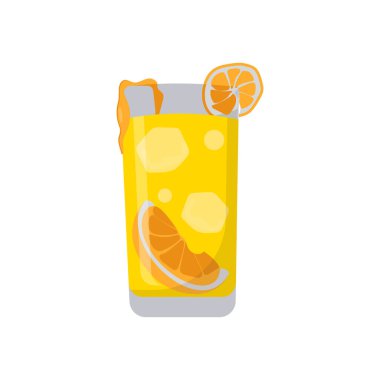 Citrus Kokteyl ikonu vektörde. Logotype