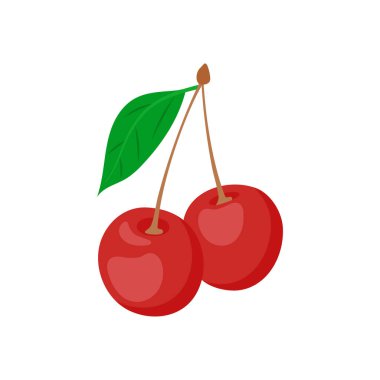 Vektör olarak kiraz ikonu. Logotype