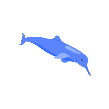 Vektör olarak Ganj Nehri Yunus simgesi. Logotype