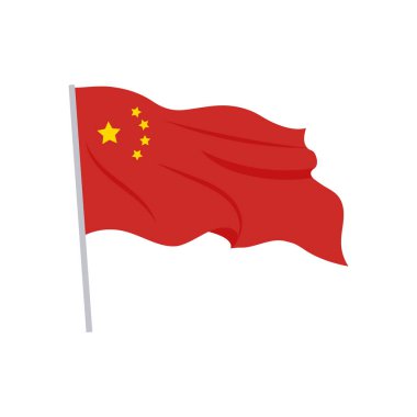 Çin Bayrağı simgesi vektörde. Logotype