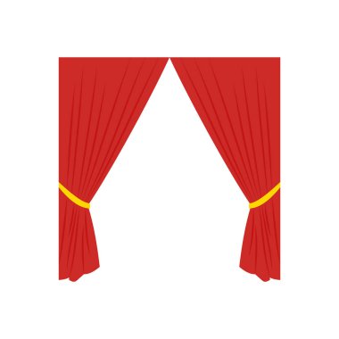 Kırmızı Perde ikonu vektörde. Logotype