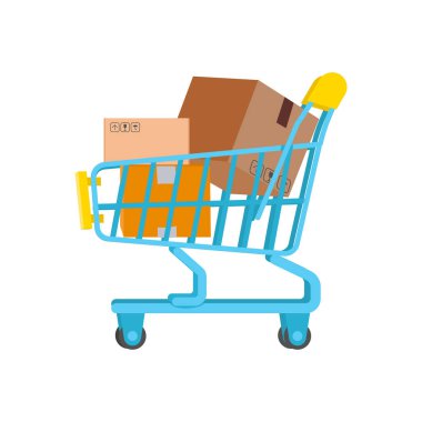 Alışveriş arabası simgesi vektörde. Logotype