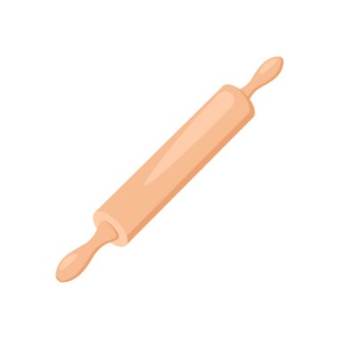 Tahta Roller Pin ikonu vektörde. Logotype