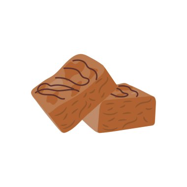 Brownie simgeleri vektörde. Logotype