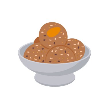 Methi Laddu simgesi vektörde. Logotype