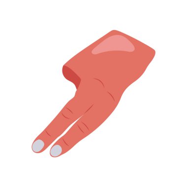 Protez Parmaklar Düz Vektör Resimleri İzole Edildi