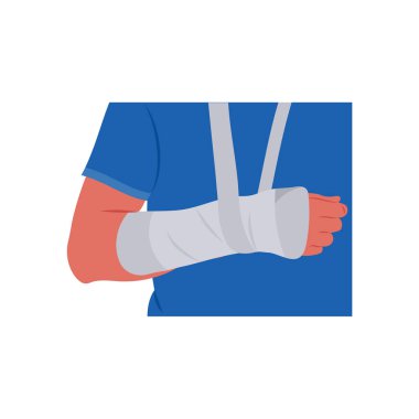 Kırık Kol Düz Vektör Resimleri İzole Edildi