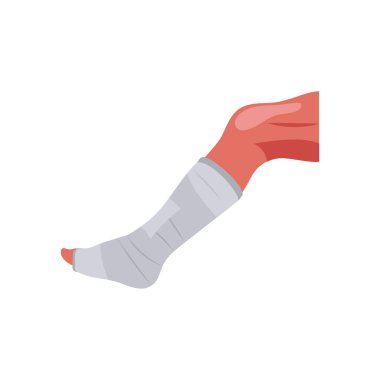 Kırık Bacak Düz Vektör Resimleri İzole Edildi