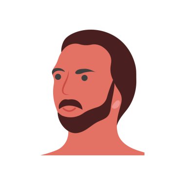 Ear Düz Vektör İllüstrasyonu İzole Edilmedi