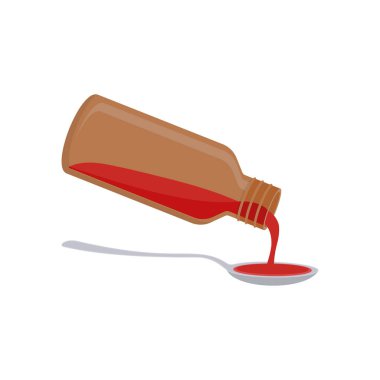 Şurup Spoon Düz Vektör İllüstrasyonu İzole Edildi
