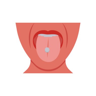 Dil altı Tabletler Düz Vektör Resimleri İzole Edildi