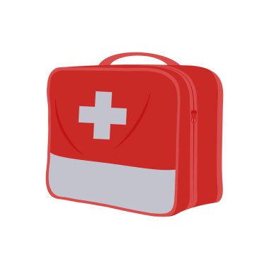 İlk Yardım Torbası Düz Vektör Resimleri İzole Edildi