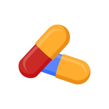 Kapsül Düz Vektör Resimleri İzole Edildi