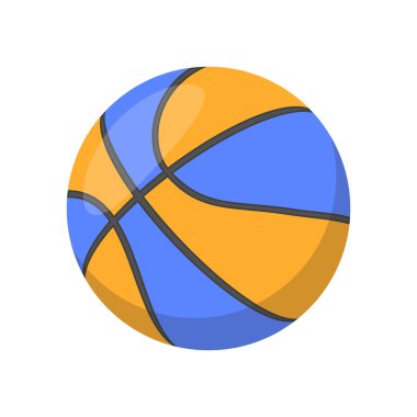 Basket topu düz vektör çizimi izole edildi