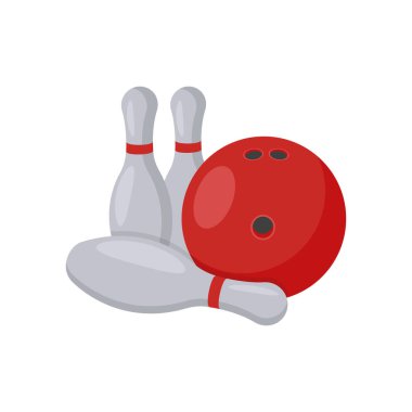 Bowling Düz Vektör Resimleri İzole Edildi