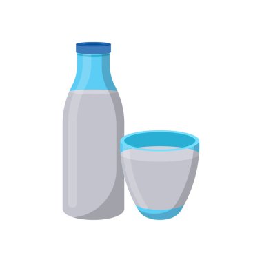 Süt Düz Vektörü İllüstrasyonu İzole Edildi