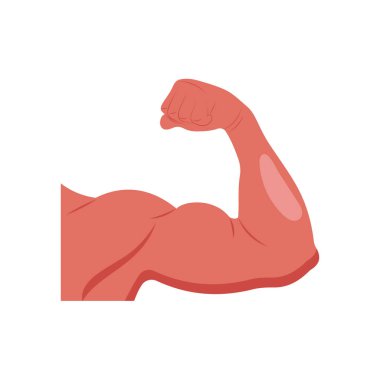 Flexing Arm Düz Vektör Resimleri İzole Edildi
