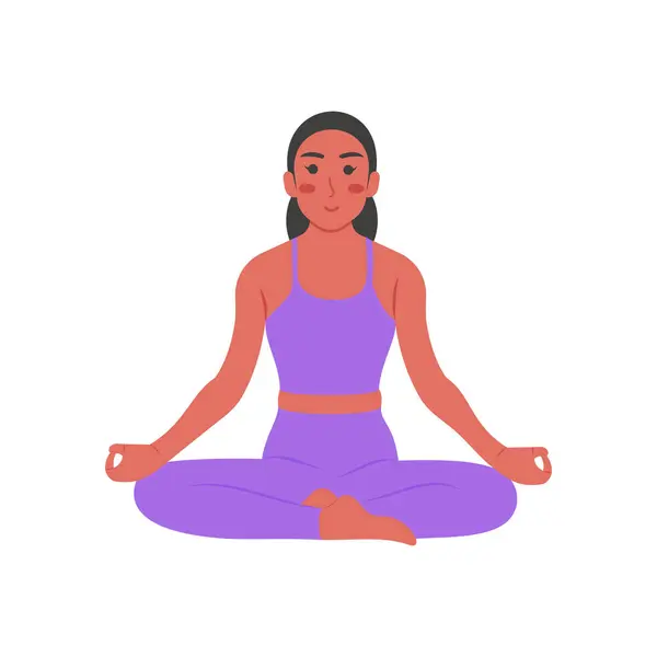 Meditasyon Düz Vektör Resimleri İzole Edildi