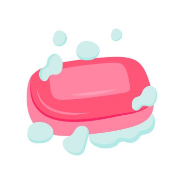 Düz Sabun Vektörü İllüstrasyonu. İzole edilmiş