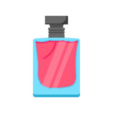 Parfüm Yassı Vektör İllüstrasyonu. İzole edilmiş
