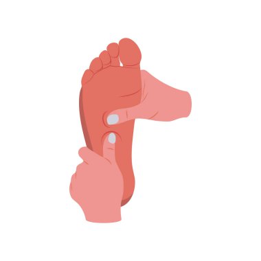 Ayak masajı düz vektör çizimi. İzole edilmiş