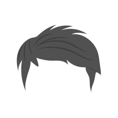 Erkek Saçı Düz Vektör İllüstrasyonu. İzole edilmiş