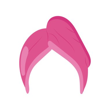 Saç Havlusu Düz Vektör İllüstrasyonu. İzole edilmiş