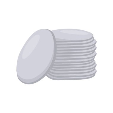 Pamuk Diskler Düz Vektör İllüstrasyonu. İzole edilmiş