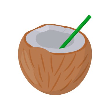 Hindistan cevizi suyu vektörü çizimi - izole edildi