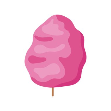 Pamuk Şeker Vektör İllüstrasyonu - İzole Edildi