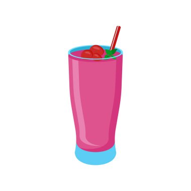 Milkshake Vektör İllüstrasyonu - İzole