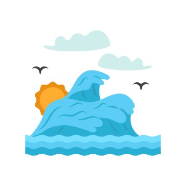 Okyanus Vektörü İllüstrasyonu İzole Edildi