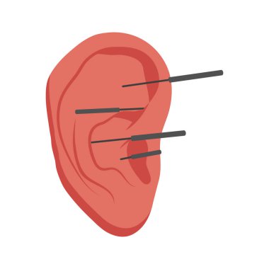 Kulak Akupunktur Vektör İllüstrasyonu - izole