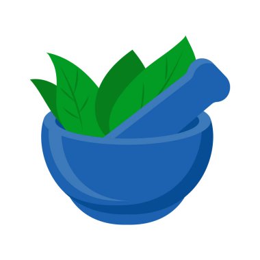 Herbs Bowl vector Illustration - Isolated clipart