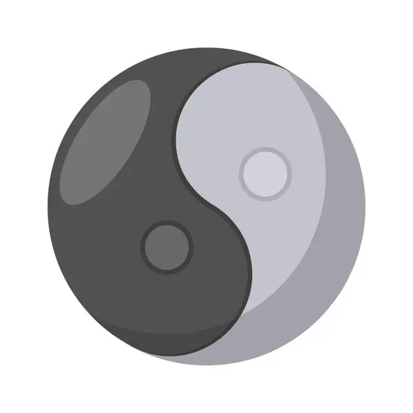 Yin ve Yang vektör çizimi - izole edildi