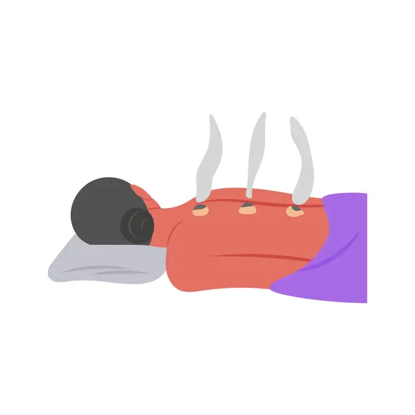 Moxibustion Therapy vektör çizimi - izole edildi