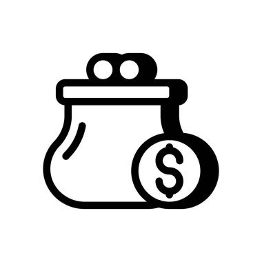 Cep harçlığı simgesi vektörde. Logotype