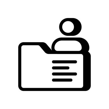 Employee Data Folder icon in vector. Logotype clipart