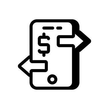 Para aktarım simgesi vektörde. Logotype
