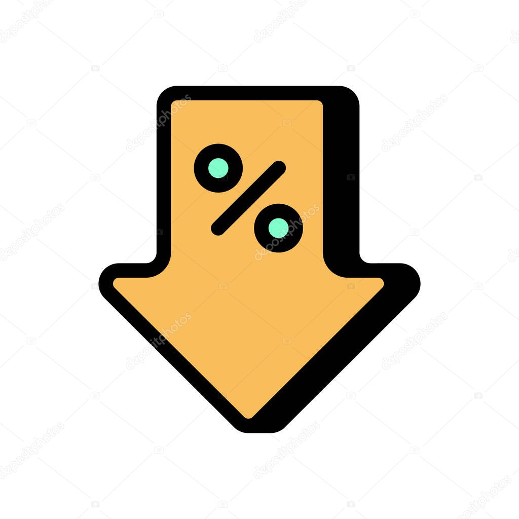 Disminuir Tasa Icono Vector Logotipo