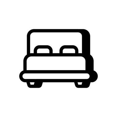 Yatak simgesi vektörde. Logotype