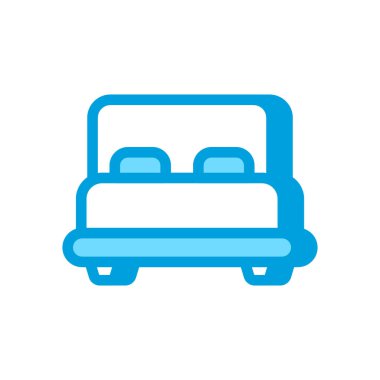 Yatak simgesi vektörde. Logotype