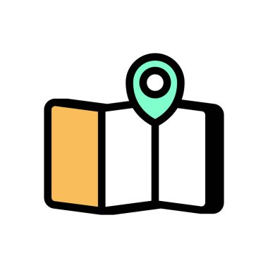 Konum simgesi vektörde. Logotype