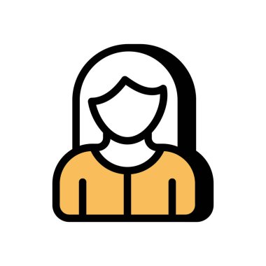 Vektör olarak kadın personel simgesi. Logotype