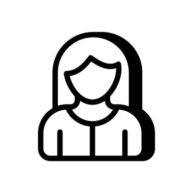 Vektör olarak kadın personel simgesi. Logotype
