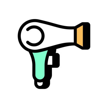 Vektör olarak saç kurutma ikonu. Logotype