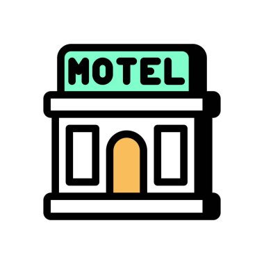 Motel ikonu vektör olarak. Logotype