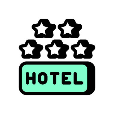 Beş yıldızlı otel ikonu. Logotype