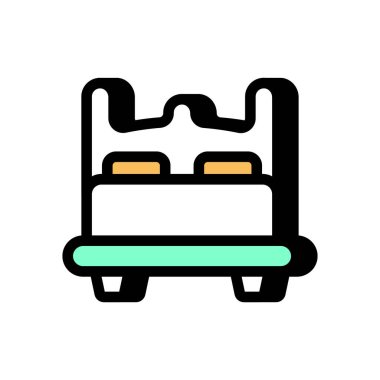 Kral Yatak ikonu vektörde. Logotype