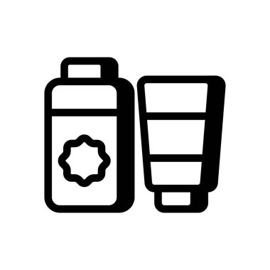 Makyaj aksesuarları simgesi vektörde. Logotype